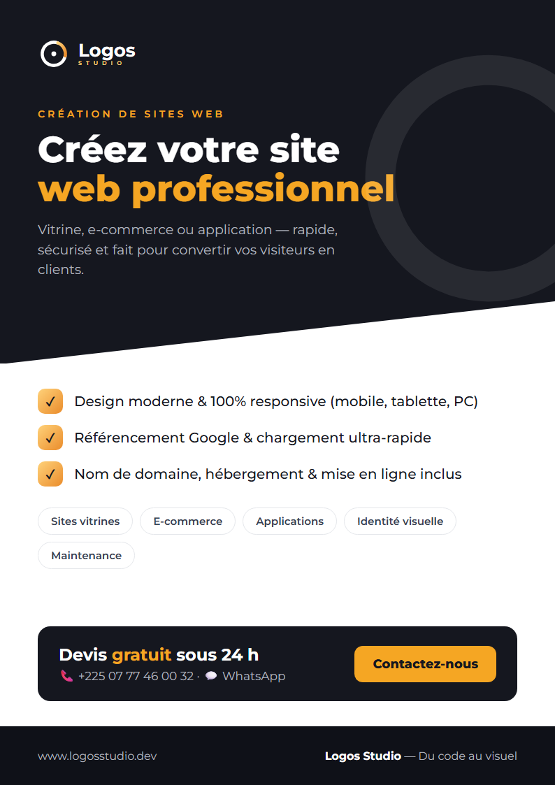 Aperçu de Flyer — Création de site web